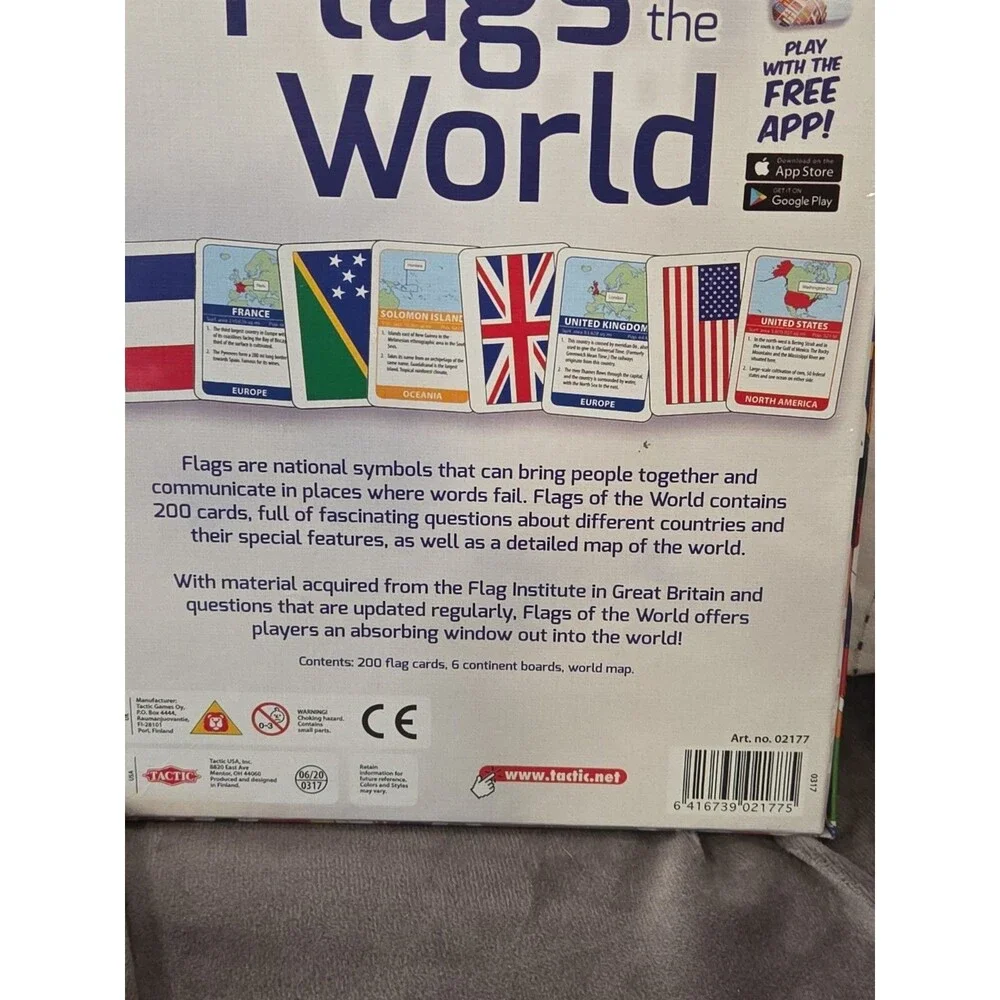 NIB Tactic Flags of the World Rare Card Game Ages 8+ SEALED